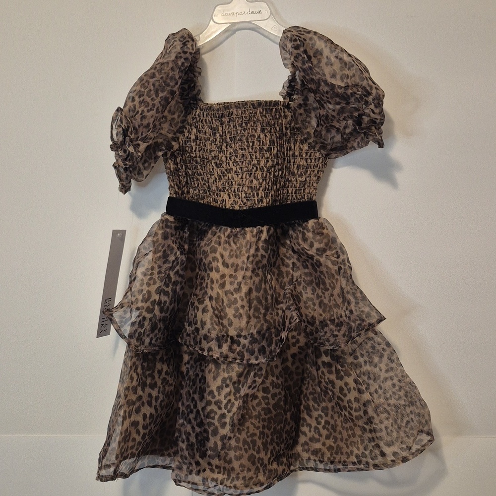 NWT Badgley Mischka Girls Leopard Dress - 6 - Special Occasion - Picture 4 of 8